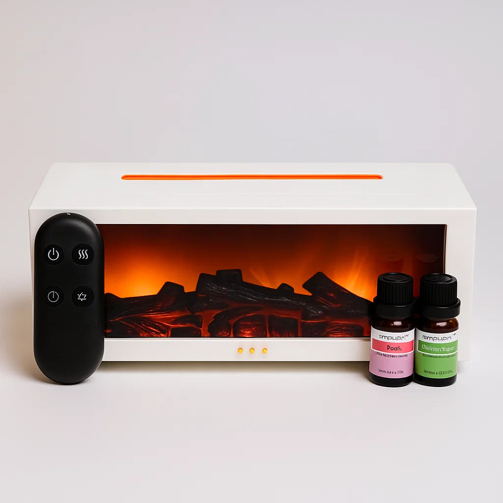 מפיץ הריח בסגנון קמין + 2 שמנים