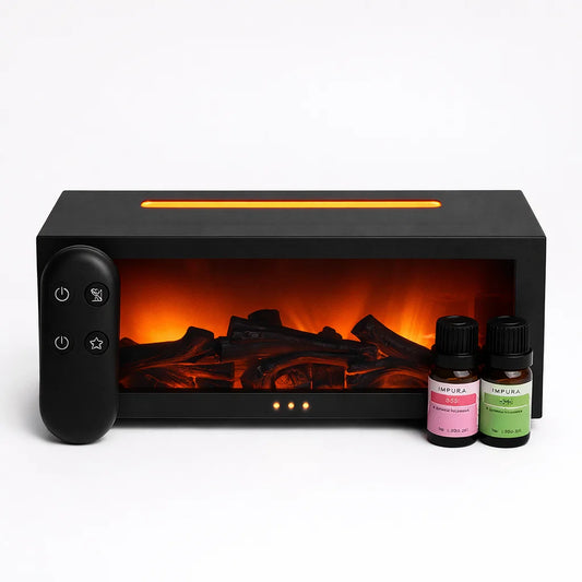 מפיץ הריח בסגנון קמין + 2 שמנים